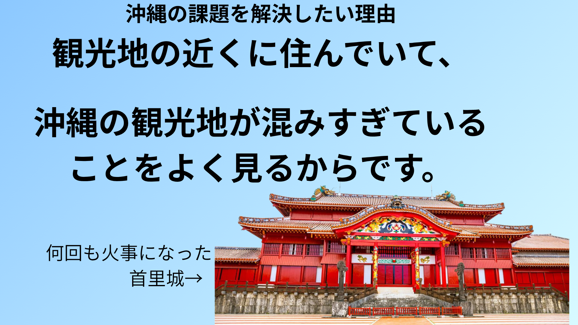 沖縄の観光課題についてのプレゼン資料